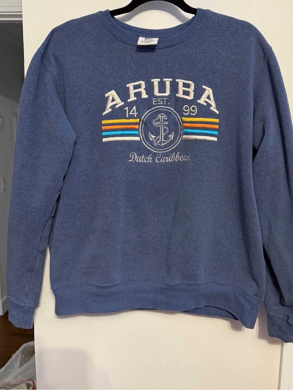 Aruba Dutch‎ Caribbean Blue Crewneck Sweatshirt - Nautical Graphic